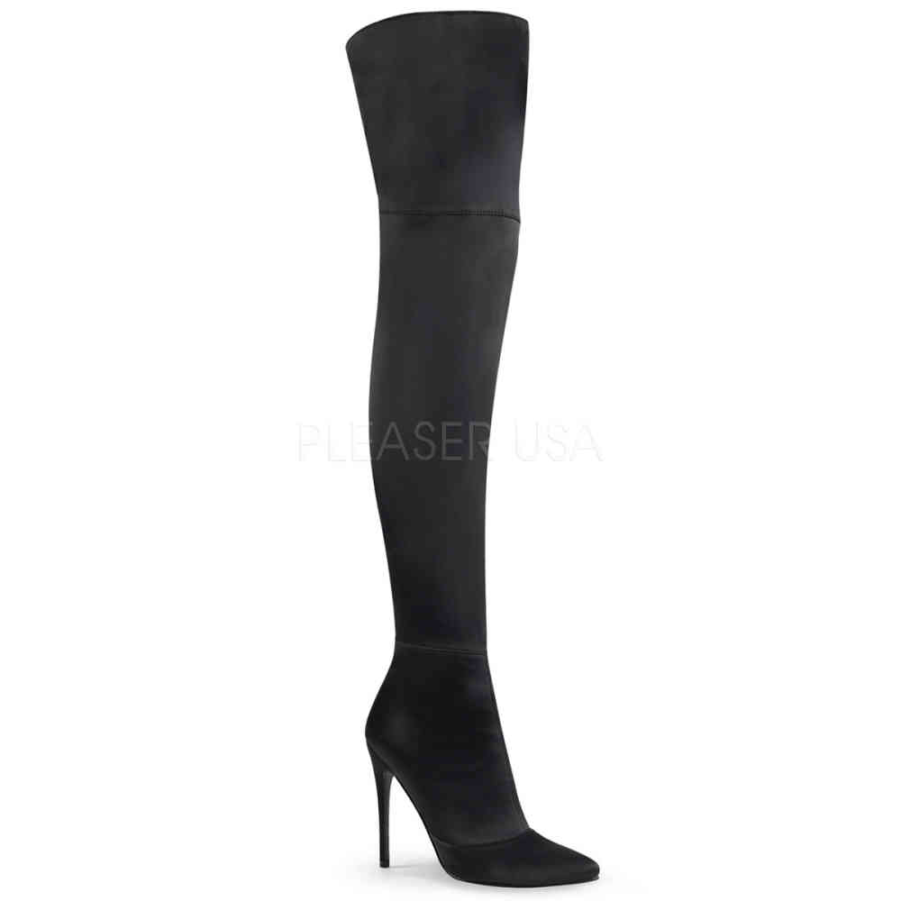 Pleaser - COURTLY3012 Overknee laarzen - US 9 - Zwart